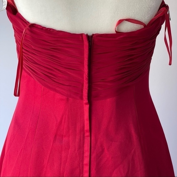 Women's Red Lace Long Maxi Formal Evening Cocktail Bridesmaid Prom Dress, Sz 10 - Picture 10 of 16